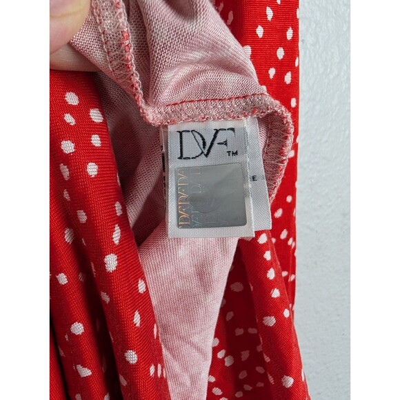 Diane Von Furstenberg Silk Reina Red Print Shift Dress Size 2 - Picture 4 of 8